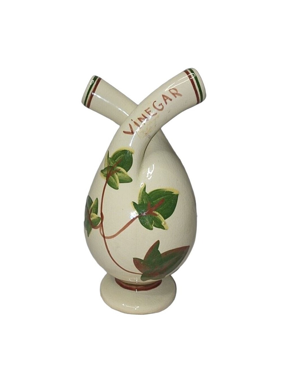 Olde Thompson Vintage Ceramic Oil & Vinegar Cruet Ivy Pattern - Used